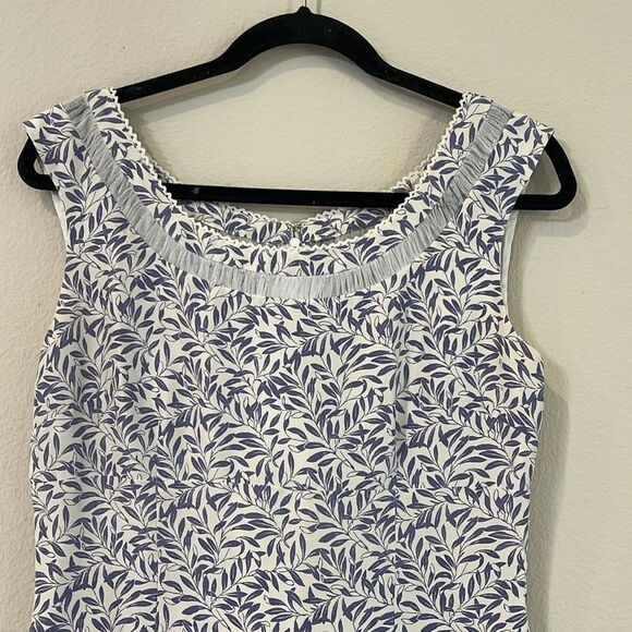 David Warren New York White and Blue Patterned Dress - Picture 3 of 6